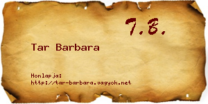 Tar Barbara névjegykártya