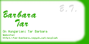 barbara tar business card